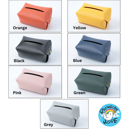 PU Leather Home Office Car Tissue Pouch Tissue Box Holder 皮革纸巾盒