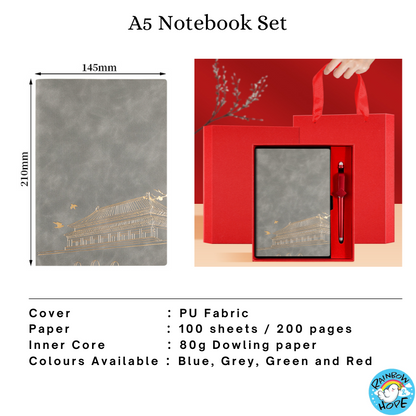 A5 PU Notebook Planner Lined Office/ Christmas Farewell Birth Gift 笔记本礼盒