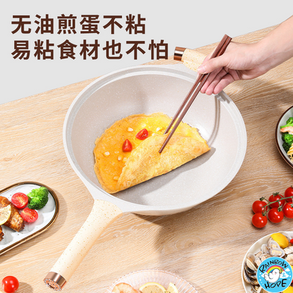 Non Stick Frying Pan Multi-Cooker Pot Woks Pancake Pan Steak Frying Pan 麦饭石不粘锅 平底炒菜锅