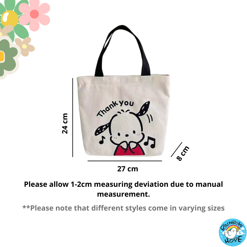 Canvas Shopping Bags/ Foldable Reusable Fabric Tote Bag 帆布包/ 单肩包/ 环保购物袋