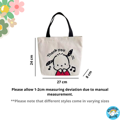 Canvas Shopping Bags/ Foldable Reusable Fabric Tote Bag 帆布包/ 单肩包/ 环保购物袋
