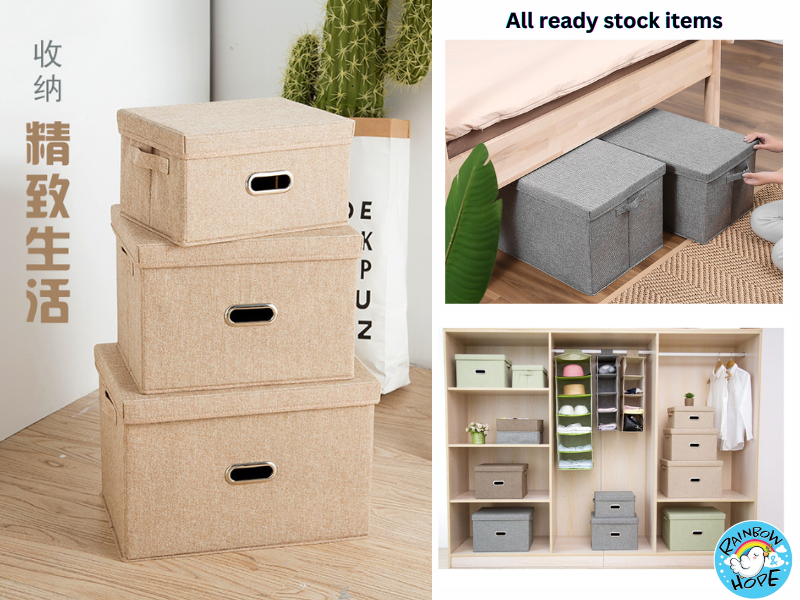 Foldable Storage box/Open Lid Fabric 可折叠/ 开盖储物箱/ 收纳箱