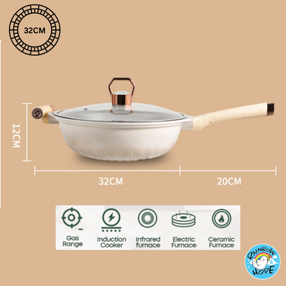 Non Stick Frying Pan Multi-Cooker Pot Woks Pancake Pan Steak Frying Pan 麦饭石不粘锅 平底炒菜锅