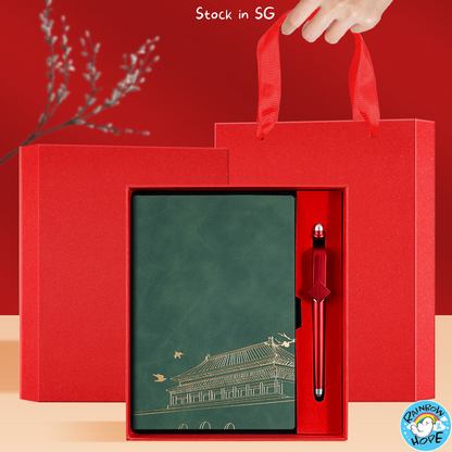 A5 PU Notebook Planner Lined Office/ Christmas Farewell Birth Gift 笔记本礼盒