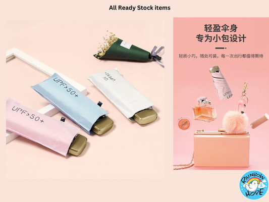 Mini Lightweight Foldable Umbrella UV Protection 超轻扁五折叠防晒防紫外线雨伞