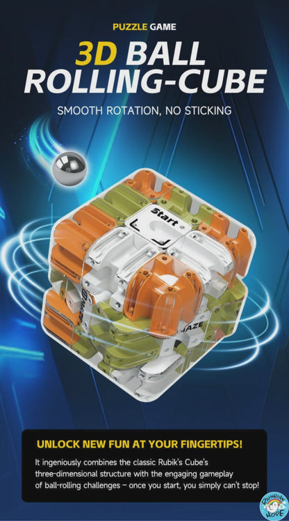 3D Ball Maze Rotating Puzzle Cube Kids Maze Cube Puzzle Ball滚珠迷宫魔方