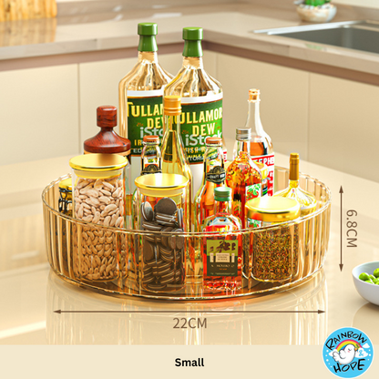 Kitchen Organizer Condiment Rotating Tray/ 360° Seasoning Sauce Makeup Organizer 360度可旋转托盘